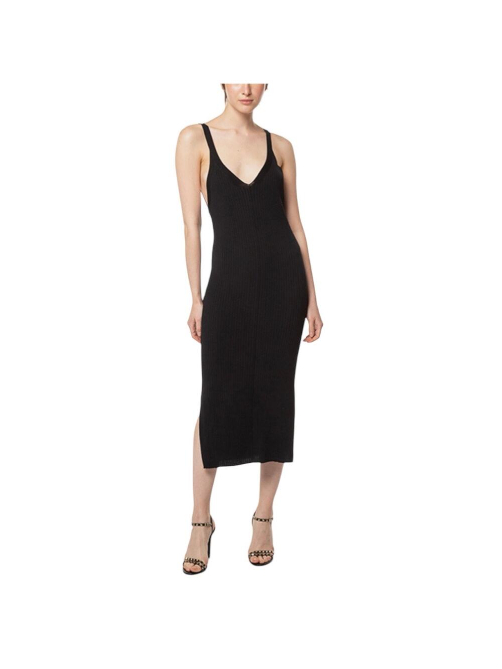 Tom Tailor Denim Women's Black Sleeveless Cami V-Neck Midi Tank Dress Size L